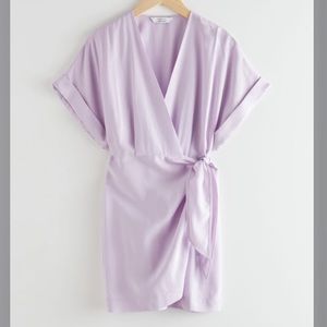 Relaxed Wrap Mini Dress in Lilac | & other stories